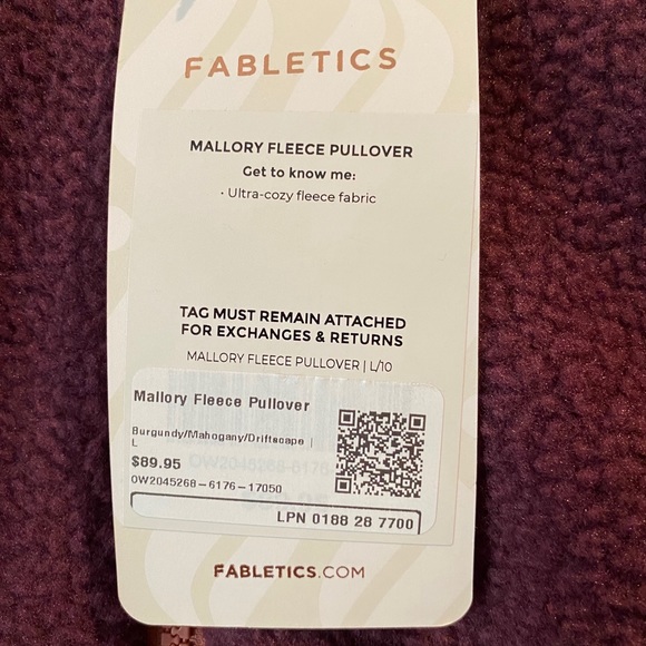 NWT Fabletics Mallory Fleece Pullover size L - Picture 7 of 7